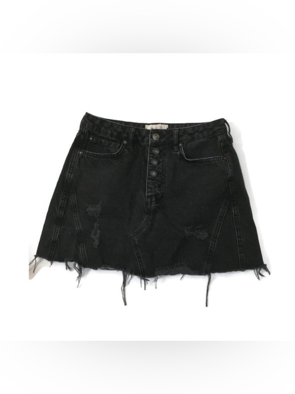 We The Free Black Denim Mini skirt